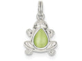 FJC Finejewelers Sterling Silver Green Cats Eye Frog Charm