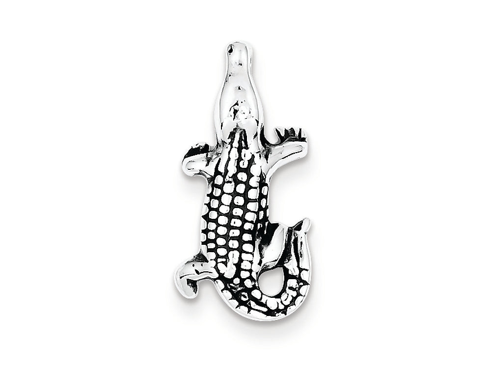 FJC Finejewelers Sterling Silver Antiqued Alligator Pendant Necklace - Chain Included