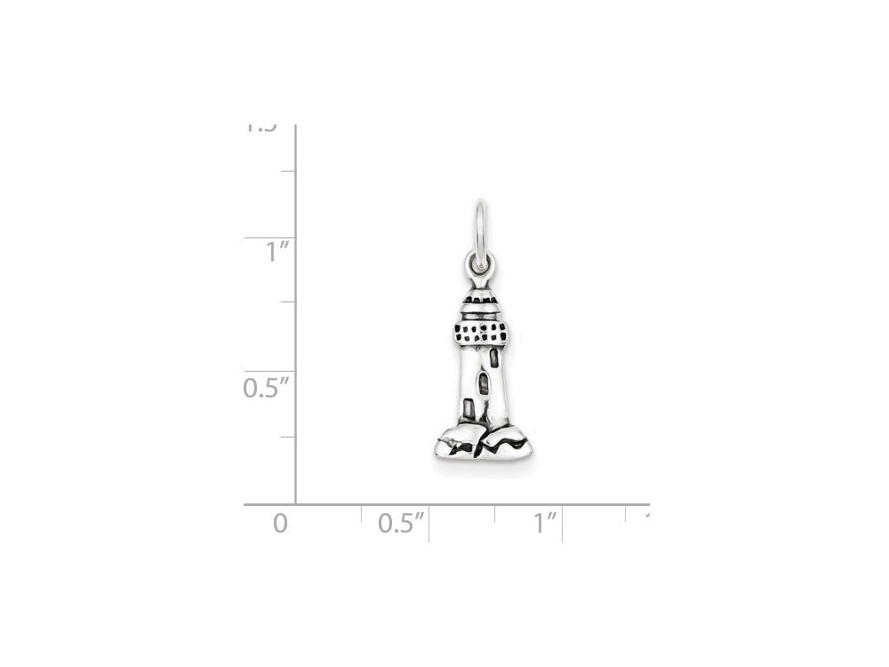 FJC Finejewelers Sterling Silver Antiqued Lighthouse Charm