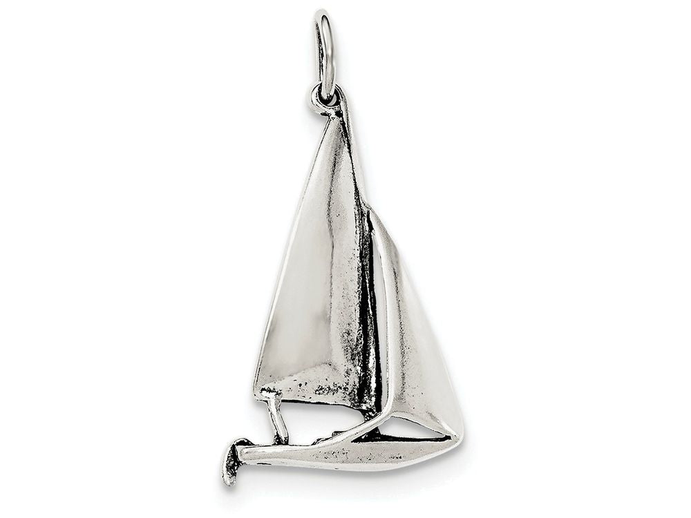 FJC Finejewelers Sterling Silver Antiqued Sailboat Charm