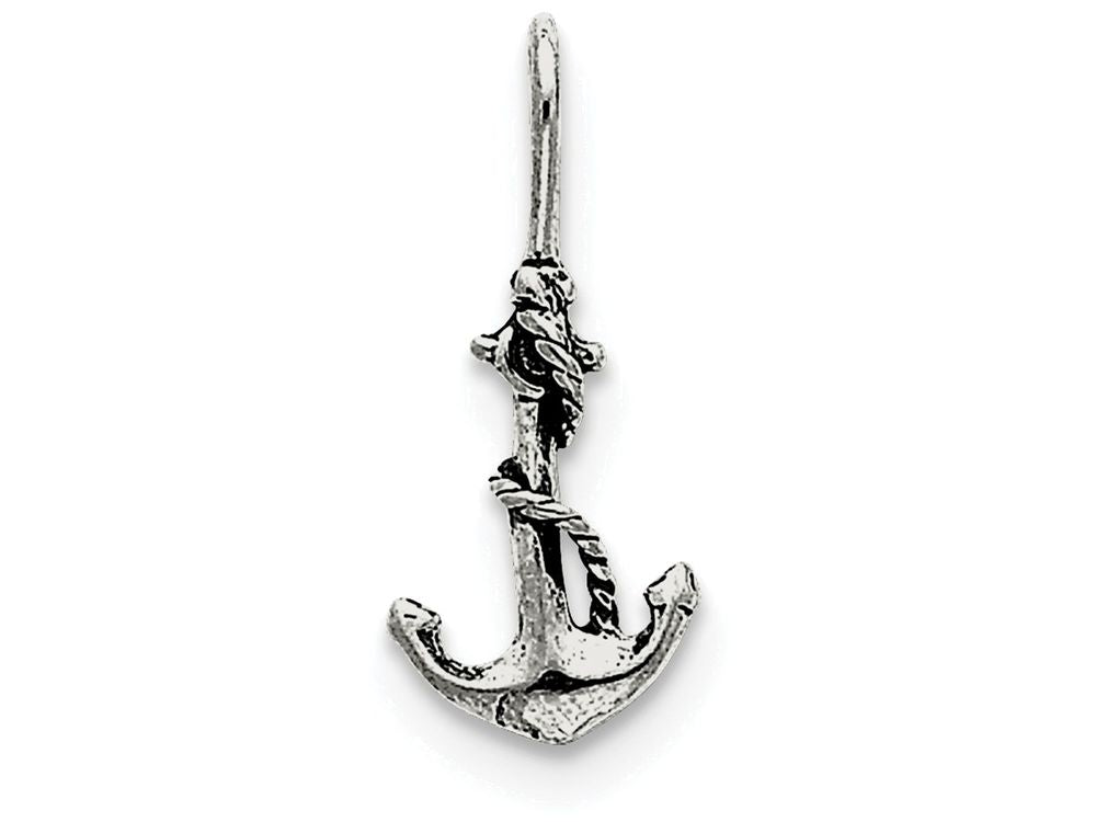 FJC Finejewelers Sterling Silver Antiqued Anchor And Rope Pendant Necklace - Chain Included