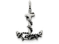 FJC Finejewelers Sterling Silver 3D Antiqued Anchor And Rope Pendant Necklace - Chain Included