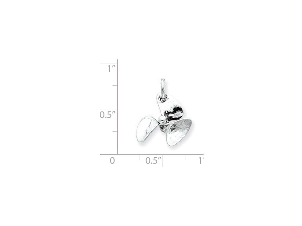 FJC Finejewelers Sterling Silver 3D Antiqued Boat Propeller Charm