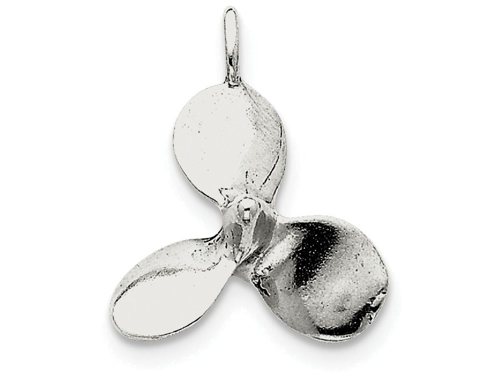FJC Finejewelers Sterling Silver 3D Antiqued Large Boat Propeller Charm