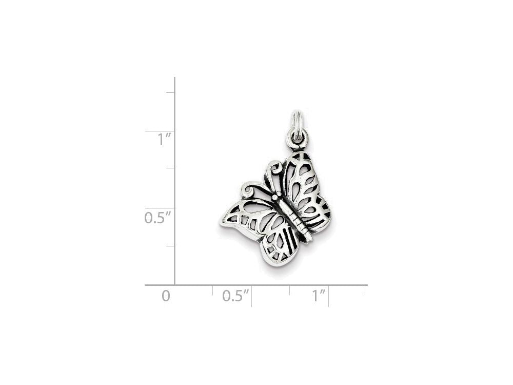 FJC Finejewelers Sterling Silver Antique Butterfly Charm