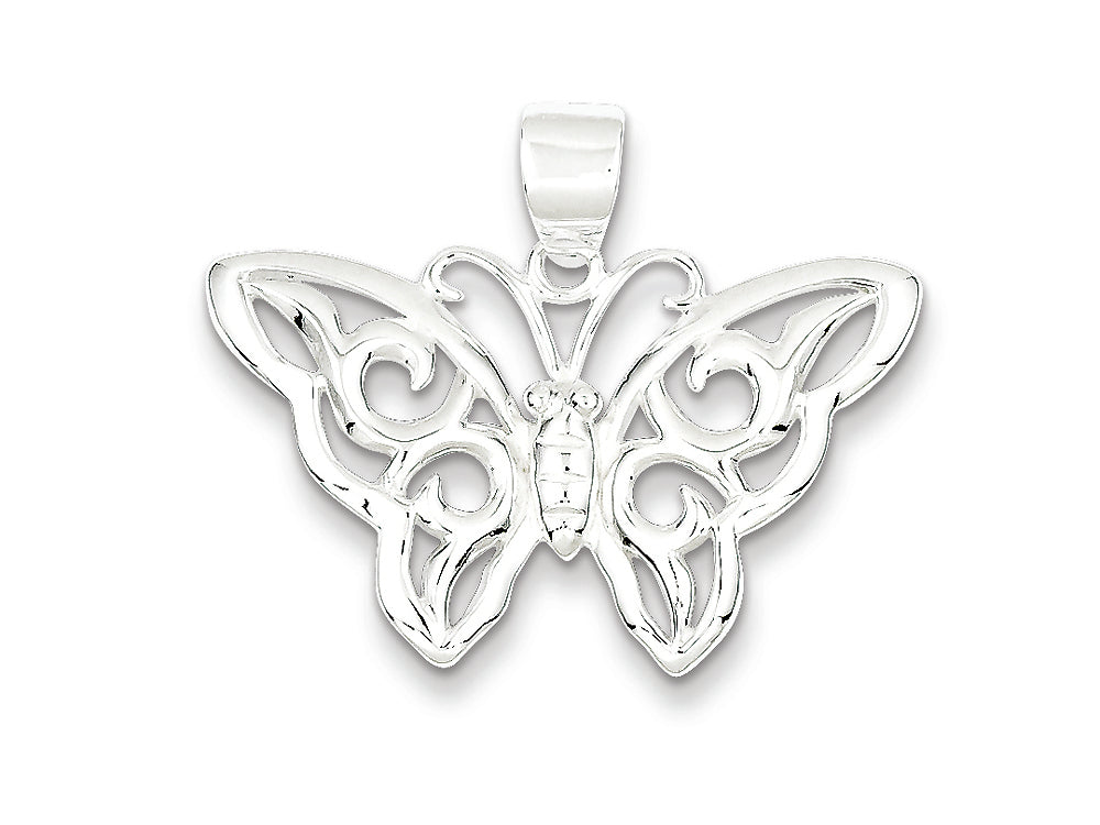 FJC Finejewelers Sterling Silver Butterfly Pendant Necklace - Chain Included