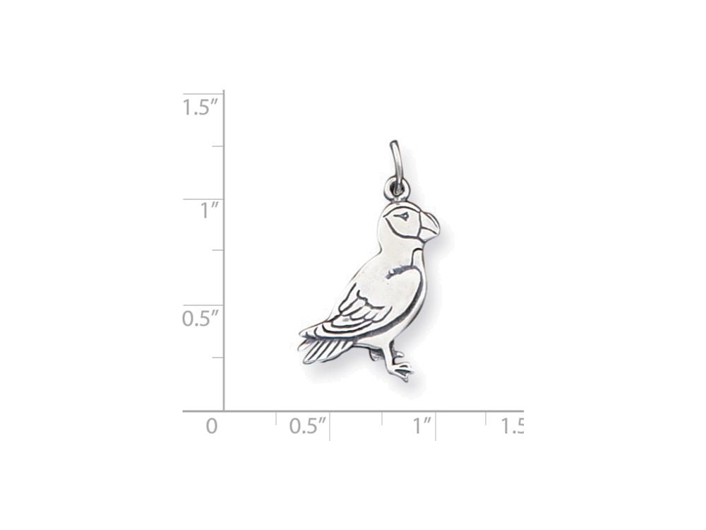 FJC Finejewelers Sterling Silver Antiqued Parrot Charm