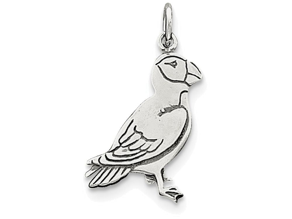 FJC Finejewelers Sterling Silver Antiqued Parrot Charm