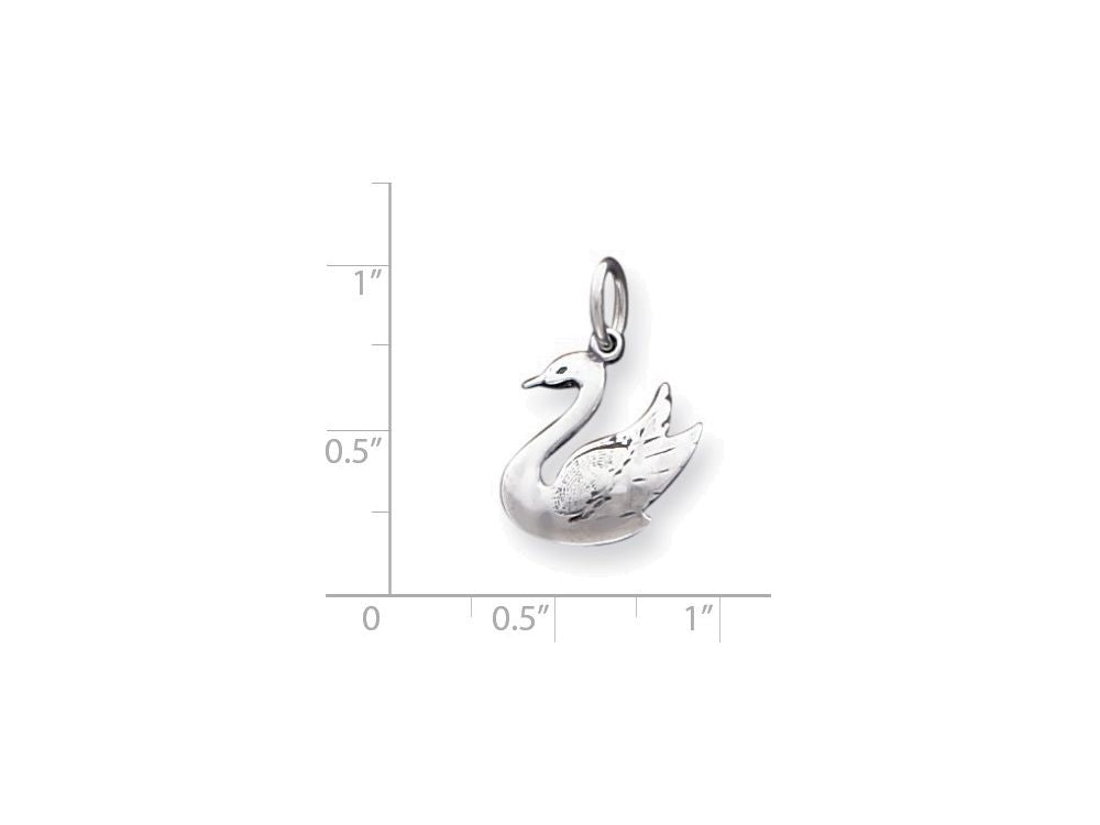FJC Finejewelers Sterling Silver Antiqued Swan Charm
