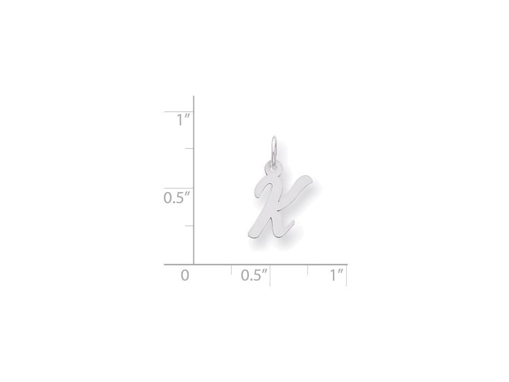FJC Finejewelers Sterling Silver Small Script Initial K Charm
