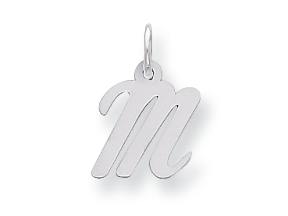 FJC Finejewelers Sterling Silver Small Script Initial M Charm