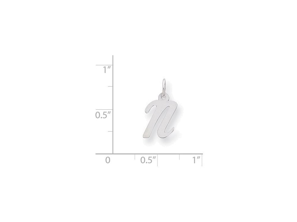 FJC Finejewelers Sterling Silver Small Script Initial N Charm
