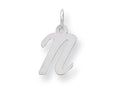 FJC Finejewelers Sterling Silver Small Script Initial N Charm