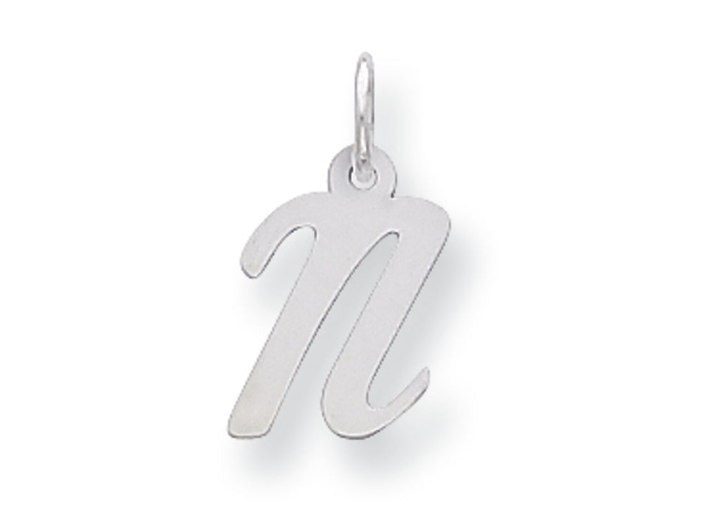 FJC Finejewelers Sterling Silver Small Script Initial N Charm