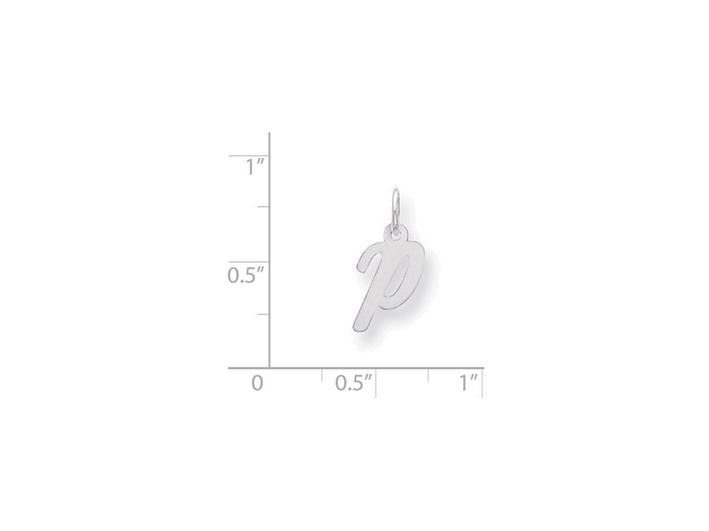 FJC Finejewelers Sterling Silver Small Script Initial P Charm