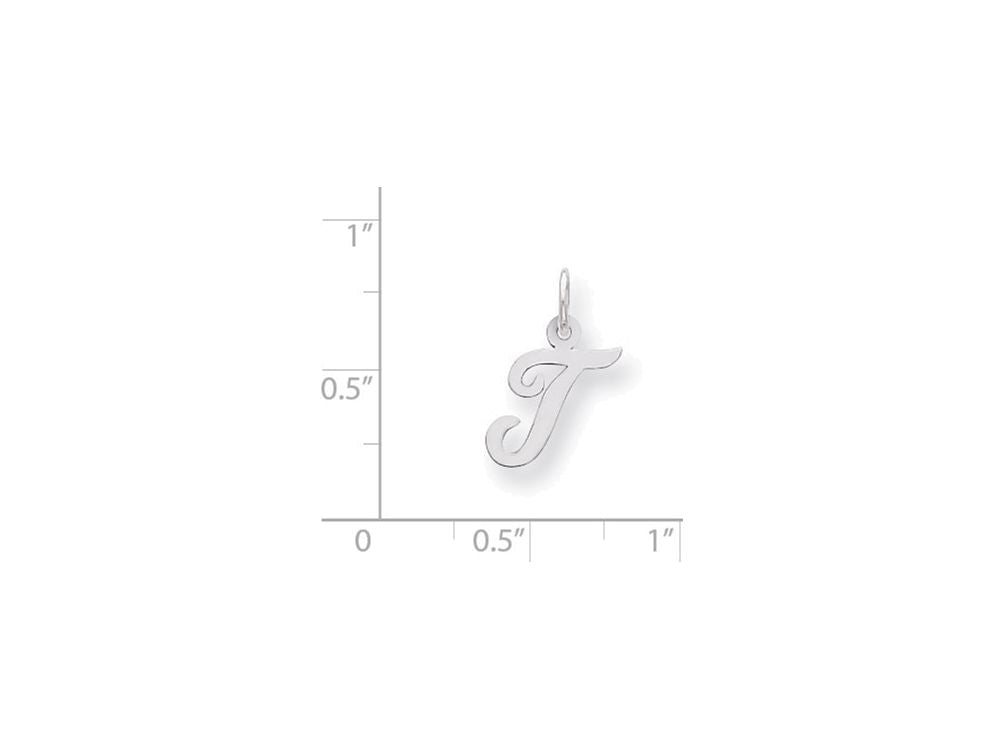 FJC Finejewelers Sterling Silver Small Script Initial T Charm