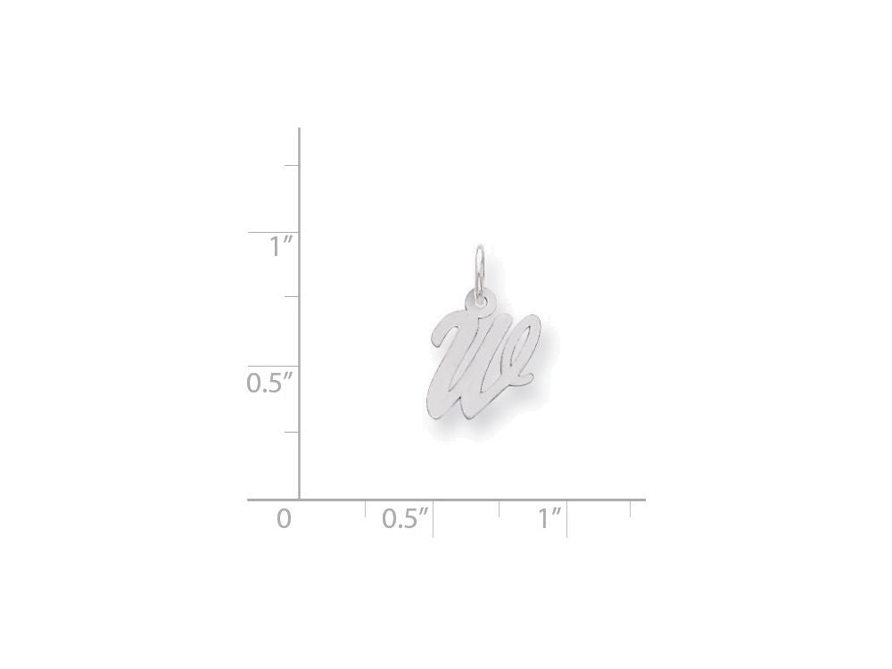 FJC Finejewelers Sterling Silver Small Script Initial W Charm