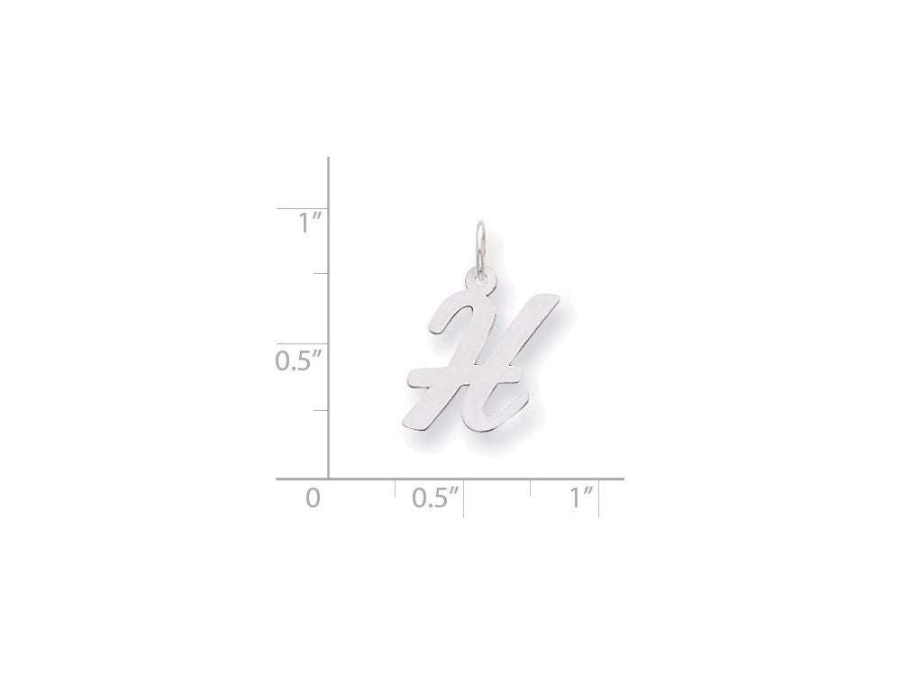 FJC Finejewelers Sterling Silver Medium Script Initial H Charm