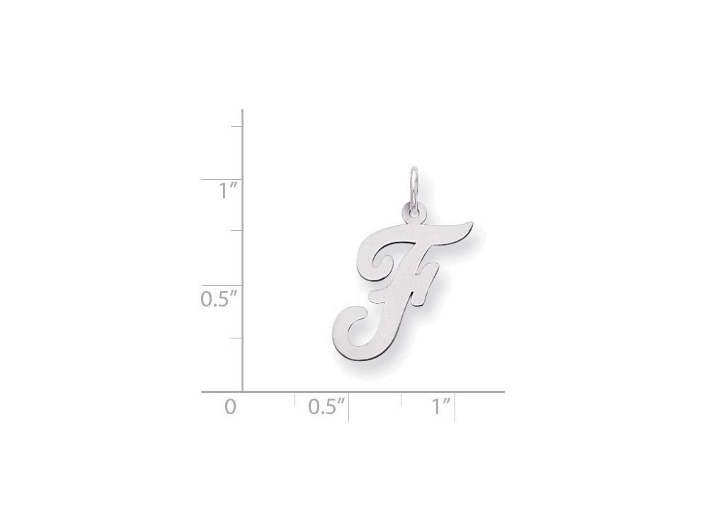 FJC Finejewelers Sterling Silver Large Script Initial F Charm
