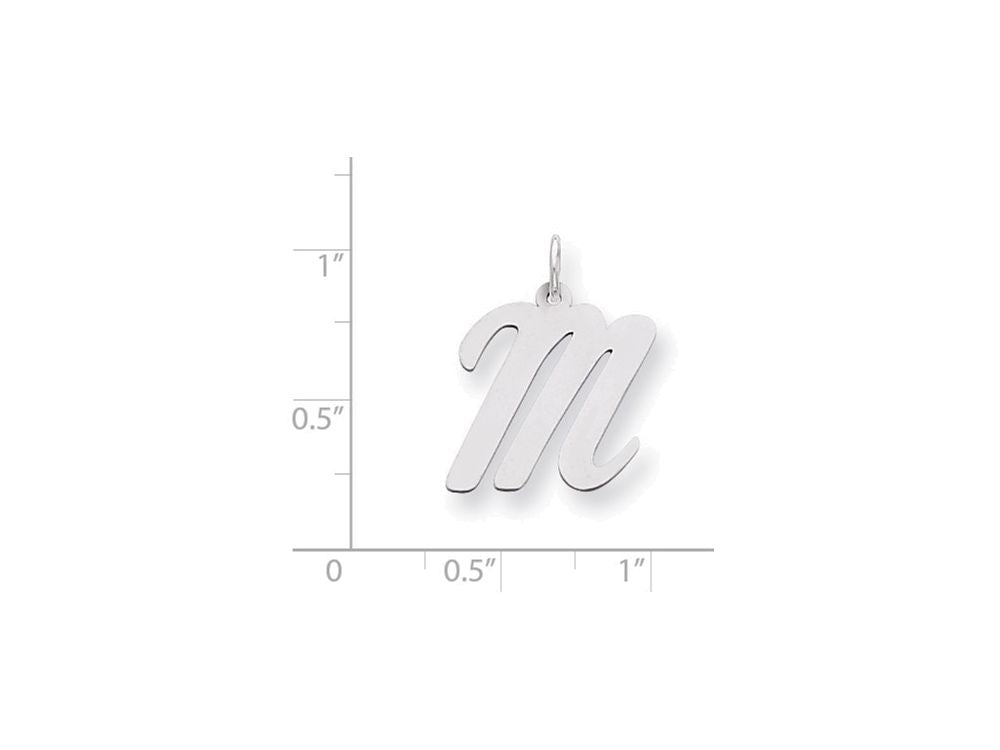 FJC Finejewelers Sterling Silver Large Script Initial M Charm