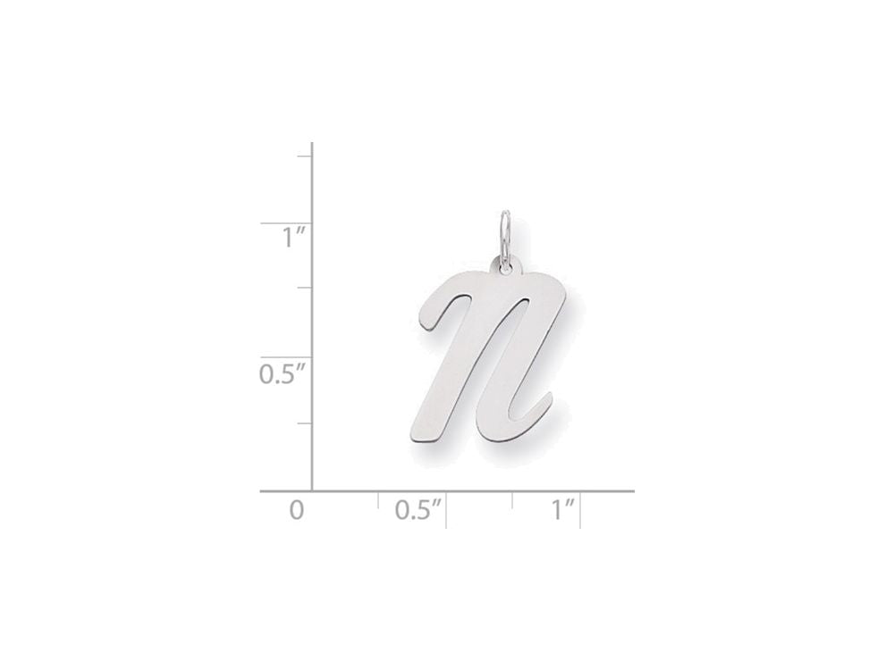 FJC Finejewelers Sterling Silver Large Script Initial N Charm