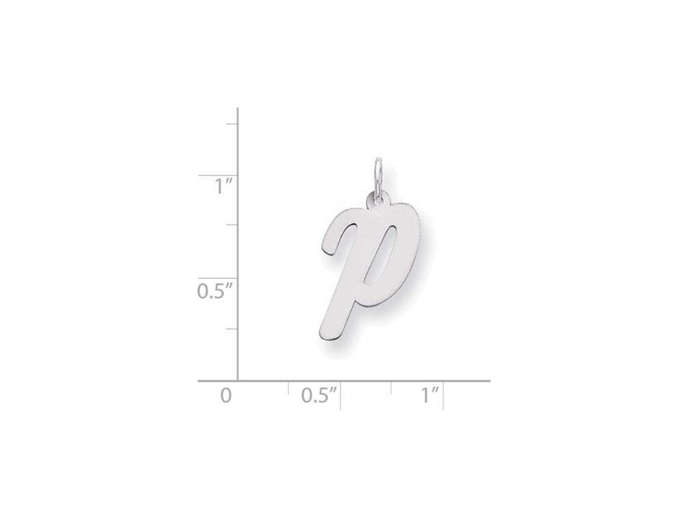 FJC Finejewelers Sterling Silver Large Script Initial P Charm