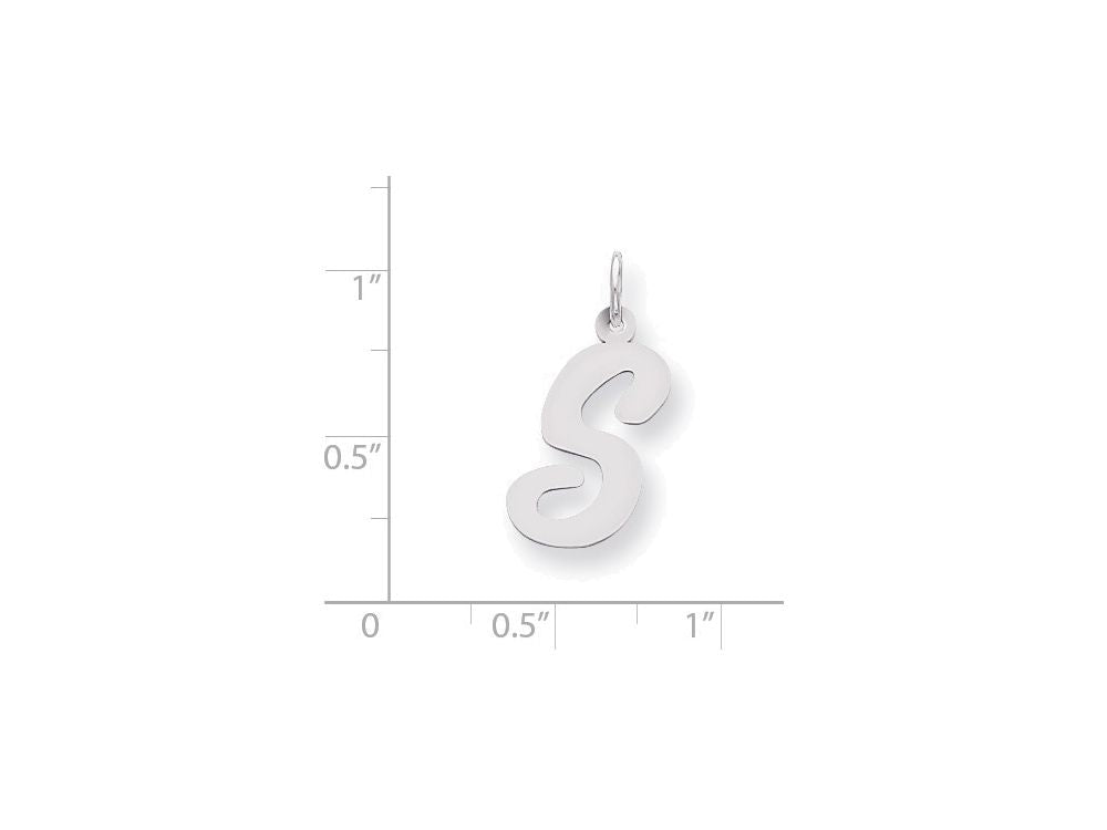 FJC Finejewelers Sterling Silver Large Script Initial S Charm