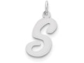 FJC Finejewelers Sterling Silver Large Script Initial S Charm