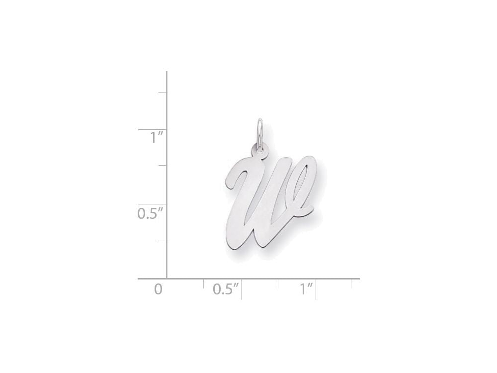 FJC Finejewelers Sterling Silver Large Script Initial W Charm