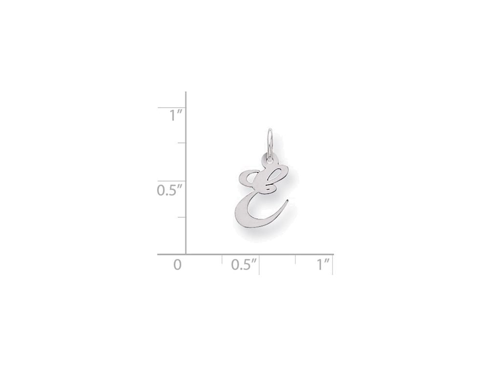 FJC Finejewelers Sterling Silver Small Fancy Script Initial E Charm
