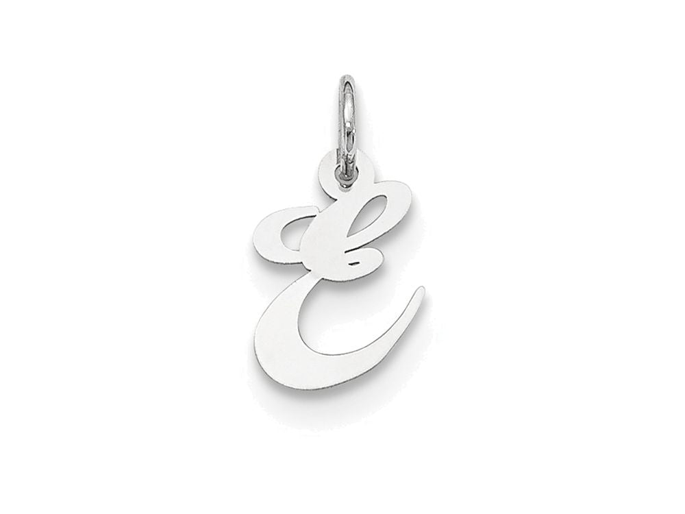 FJC Finejewelers Sterling Silver Small Fancy Script Initial E Charm
