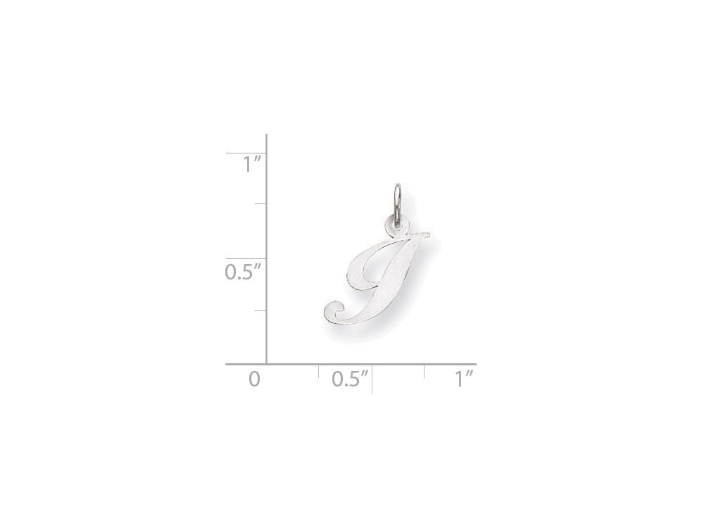 FJC Finejewelers Sterling Silver Small Fancy Script Initial I Charm