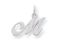FJC Finejewelers Sterling Silver Small Fancy Script Initial M Charm