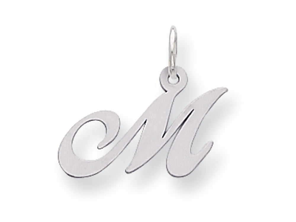 FJC Finejewelers Sterling Silver Small Fancy Script Initial M Charm