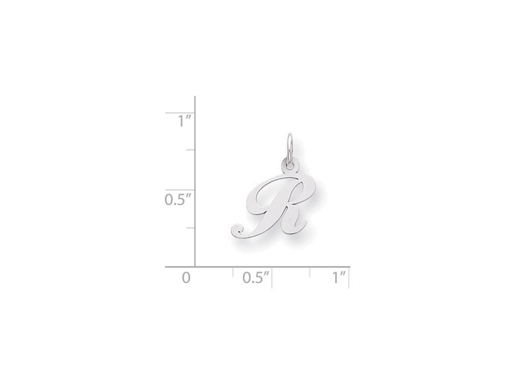 FJC Finejewelers Sterling Silver Small Fancy Script Initial R Charm
