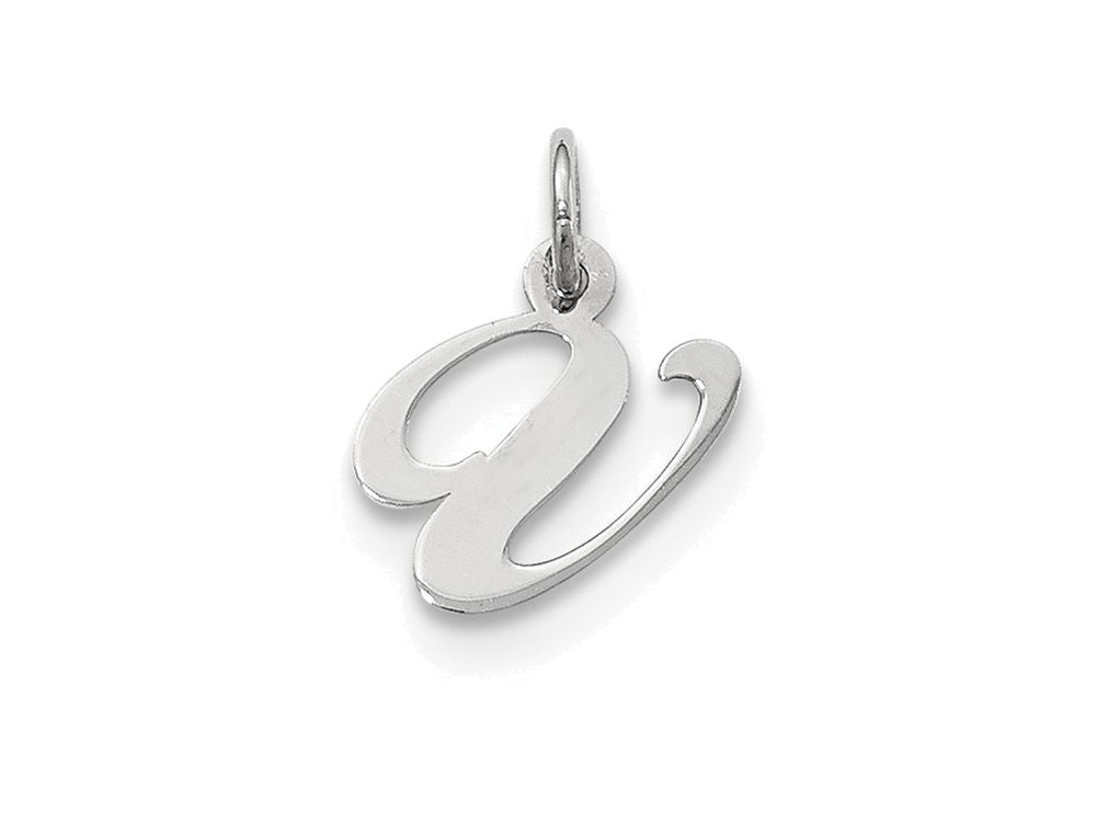 FJC Finejewelers Sterling Silver Small Fancy Script Initial V Charm