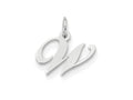 FJC Finejewelers Sterling Silver Small Fancy Script Initial W Charm