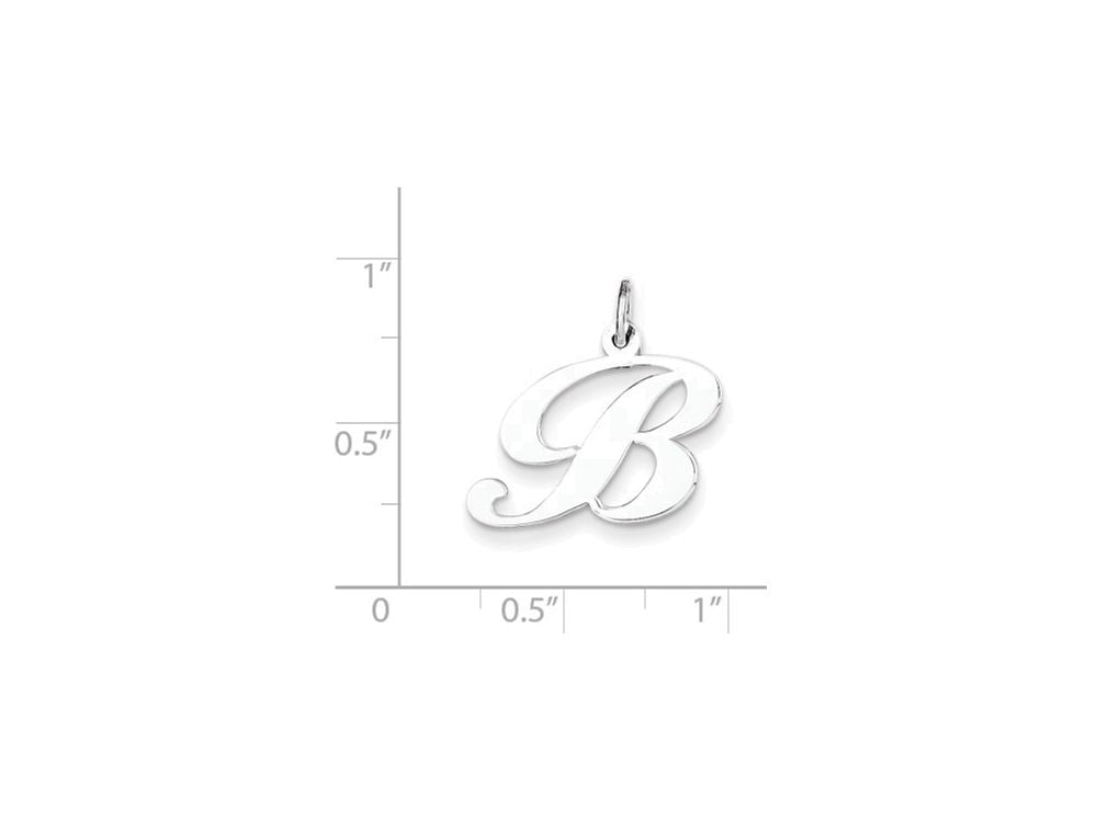 FJC Finejewelers Sterling Silver Medium Fancy Script Initial B Charm