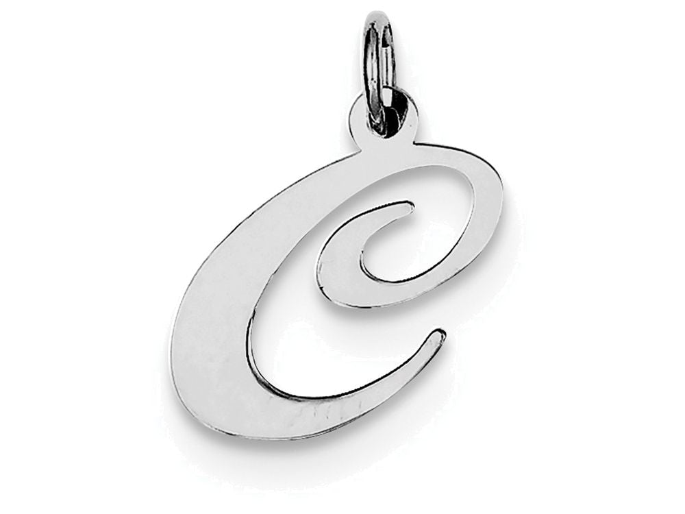 FJC Finejewelers Sterling Silver Medium Fancy Script Initial C Charm