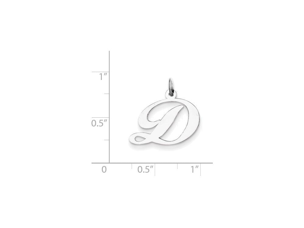 FJC Finejewelers Sterling Silver Medium Fancy Script Initial D Charm