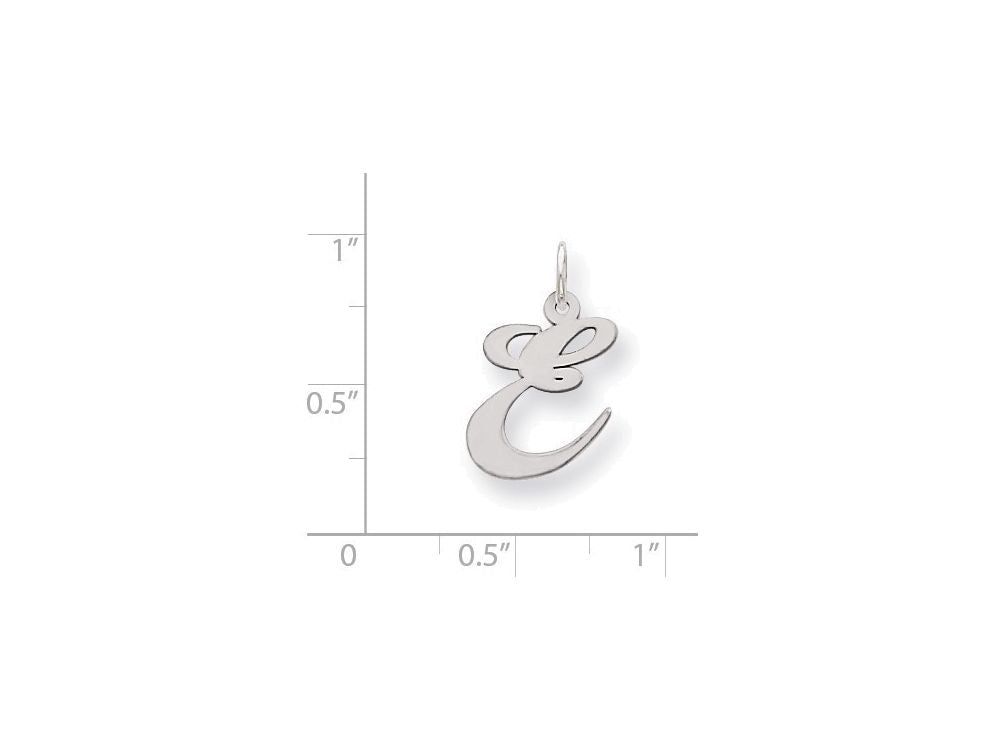 FJC Finejewelers Sterling Silver Medium Fancy Script Initial E Charm