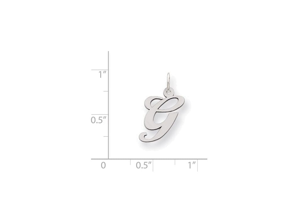 FJC Finejewelers Sterling Silver Medium Fancy Script Initial G Charm