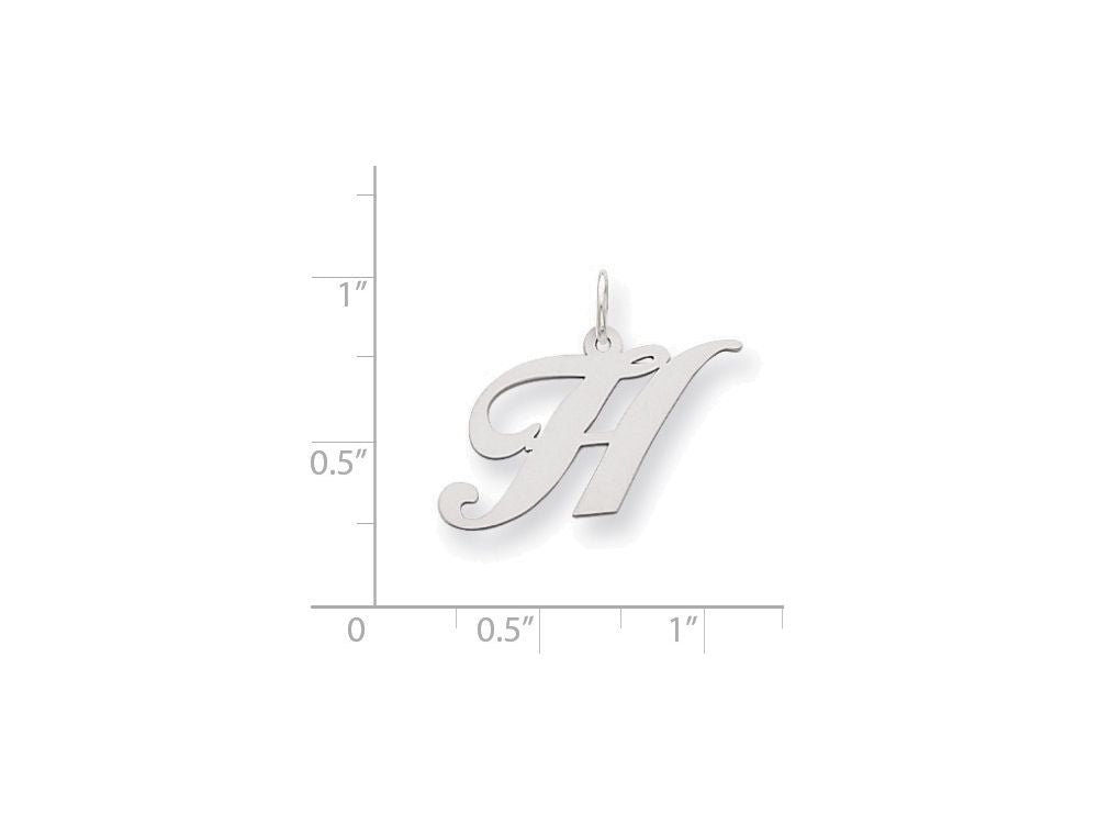 FJC Finejewelers Sterling Silver Medium Fancy Script Initial H Charm