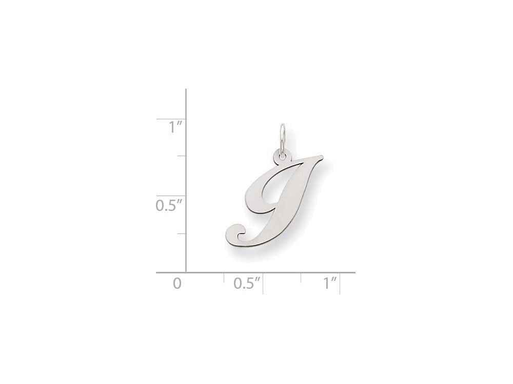 FJC Finejewelers Sterling Silver Medium Fancy Script Initial I Charm