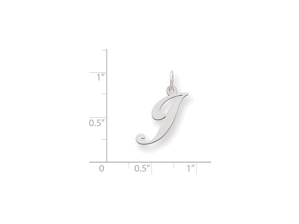 FJC Finejewelers Sterling Silver Medium Fancy Script Initial J Charm