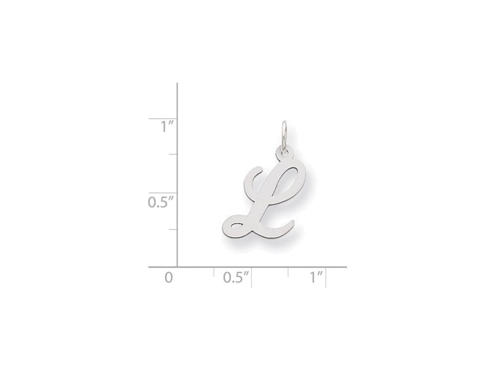 FJC Finejewelers Sterling Silver Medium Fancy Script Initial L Charm