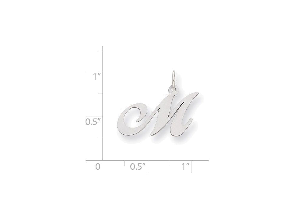 FJC Finejewelers Sterling Silver Medium Fancy Script Initial M Charm