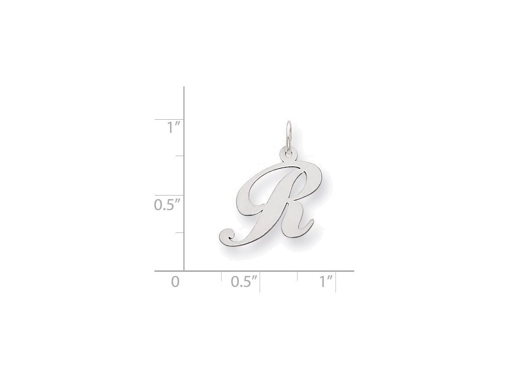 FJC Finejewelers Sterling Silver Medium Fancy Script Initial R Charm