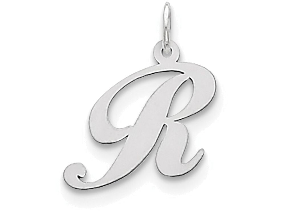FJC Finejewelers Sterling Silver Medium Fancy Script Initial R Charm