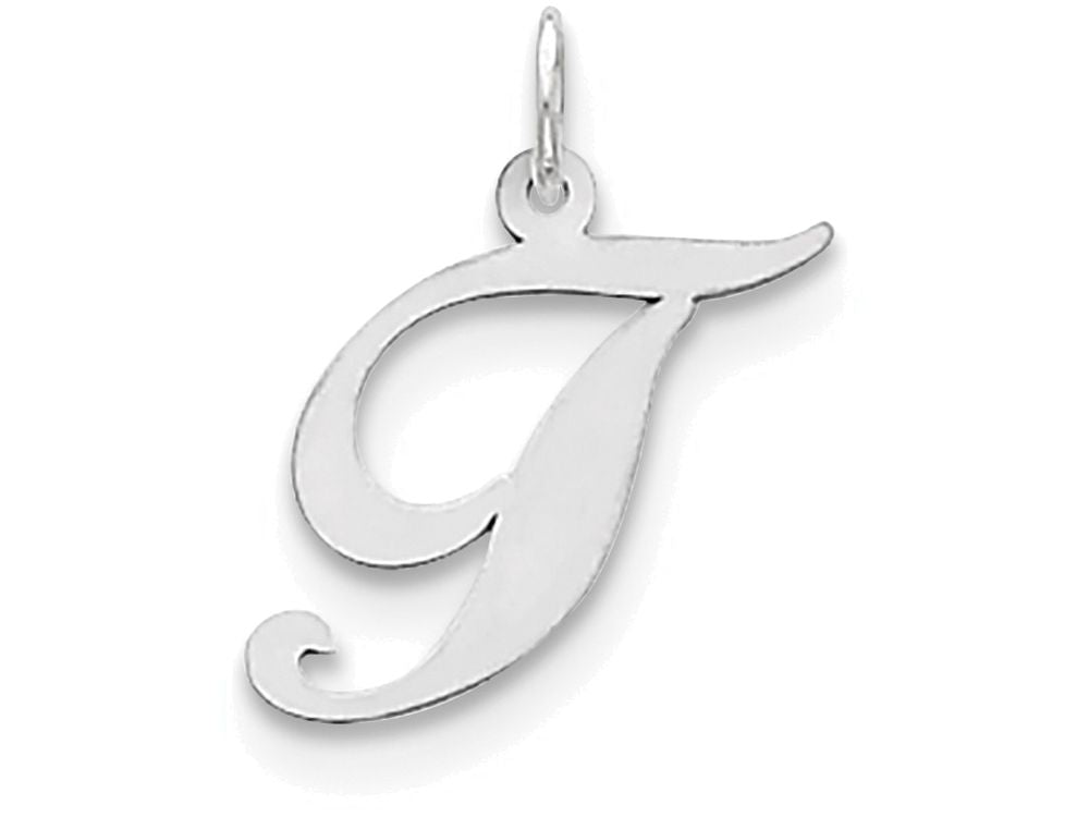 FJC Finejewelers Sterling Silver Medium Fancy Script Initial T Charm